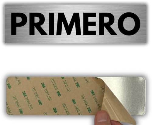 LEIASA | Señal Adhesiva Primer Piso - 5x18 cm - Aluminio - Número 1 Planta