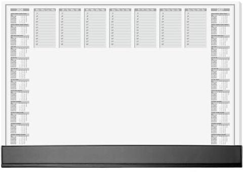 SIGEL H6365 Papier-Schreibtischunterlage mit Schutzleiste DIN A2, Kalender 2026 2027, 40 Blatt, Schreibunterlage aus nachhaltigem Papier