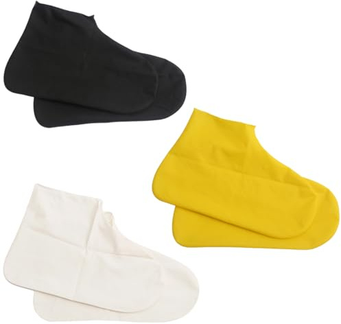 ZORVYN 3 Paires de Surchaussures Imperméables Réutilisables Protège Chaussure Pluie en Caoutchouc Antidérapant Surbottes Moto Pliables pour Moto Cyclisme Homme Femme Taille L