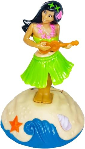 Clockjuan 1 Pc Solar Powered Dancing Figures Decoration, Hawaiian Hula Dance Girl Solar Shaking Head Figure Ornaments Car Dashboard Interior Decoration