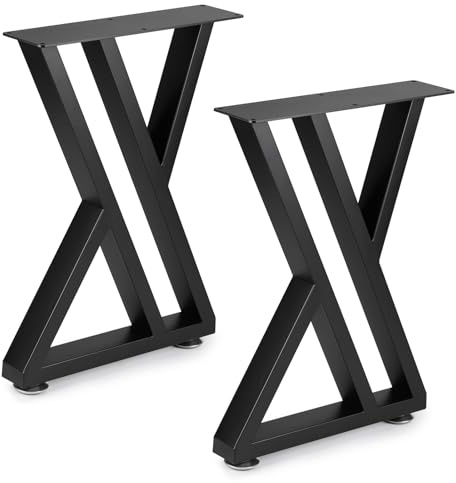 lalago 2 Pezzi Piedini per Mobili Nero Fino a 250kg, Gambe per Tavolino in Metallo Y-Tipo, Industriale DIY per Piedi, Base per Mobili Industriali adatto per Tavolini, Scrivanie, Panca, Sedia