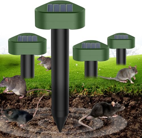 Ahuyentador de Topos,Ahuyentador de Ratas,Repelente Ultrasónico de Ratones,Repelente Solar De,Impermeable Repelente de Topo Solar para Jardin y Cámping,Anti Topos, Serpientes