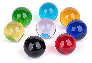 LONGWIN 8pcs Multicolor 40mm(1.6inch) Crystal Solid Ball Glass Sphere Gemstones Vase Fillers Fish Tank Decorations