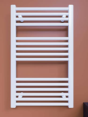 Badheizkörper SMYRNA Weiß 700 x 600 mm. Gerade Standardanschluss Handtuchtrockner Handtuchwärmer
