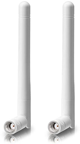 Bingfu Antena WiFi RP-SMA Doble Banda 2.4GHz 5GHz 5.8GHz 3dBi Antena MIMO (Paquete de 2)para Enrutador WiFi Tarjeta de Red Inalámbrica Adaptador USB Seguridad Cámara IP Video Vigilancia Monitor Blanco