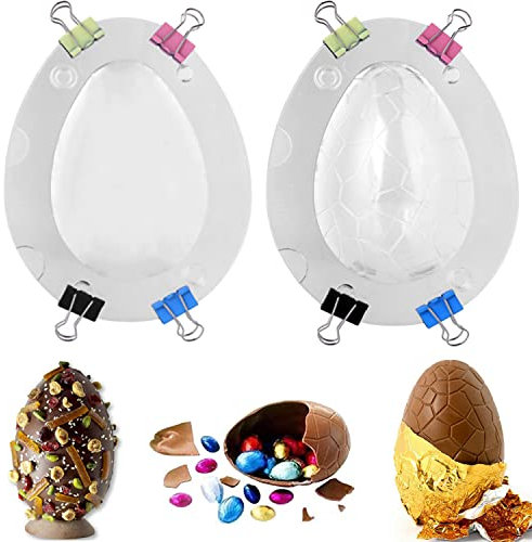 Easter Egg Large Size-2pcs Acrylic 3D Dinosaur Egg Chocolate Mold Giant Ostrich Egg Chocolate Cake Fondant Mould Baking Sugar Craft Decorating Mold Tool Soap Shape Jelly Soap Mould Pack Bomb