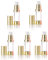 Airless Pump Bottles Pack of 5 empty Plastic Pump Travel Bottle Lotion Dispenser foundation cream gel cosmetics (Gold 7.5ml)