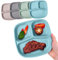 PHRYGIA Divided Dinner Plates, Portion Control, Microwave & Dishwasher Safe, Lightweight Plastic, Set of 4, Multicolour