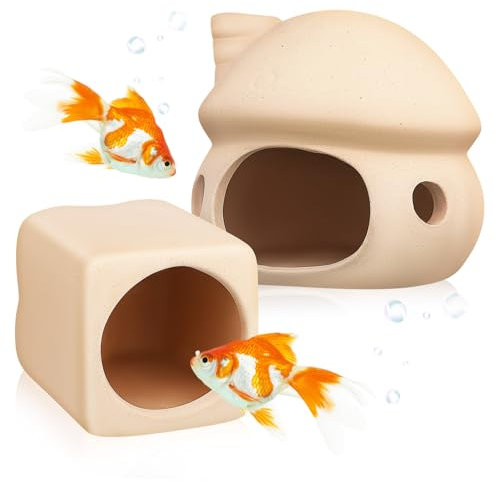 BUGUUYO 2stücke Ceramic Betta Fischversteck Teiliges Robustem Material Dekorative Aquarium-verstecke Für Natürliche Für Betta Und Andere Zierfische