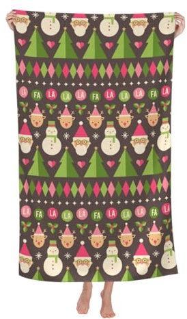 Herren Damen Kinder Badetuch Großes Strandtuch „Frohe Weihnachten“ Microfaser Handtücher Mode Badetuch Groß Lustige Strandtuch Für Picknicks Sport Yoga