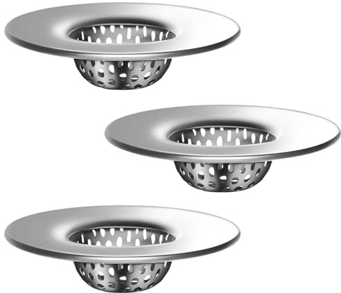 Badrum handfat sil, verktyg, slutt, badkar toalett handfat avlopp sil hårfångare, rostfritt stål duschavlopp sil, 3-pack
