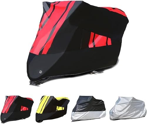 LYJXD Fundas Motos para Honda PCX 125 PCX 150 PCX125 PCX150, Impermeable Anti Nieve Antipolvo Todo Clima UV Motocicleta Protector Fundas Accesorios,Black-Red