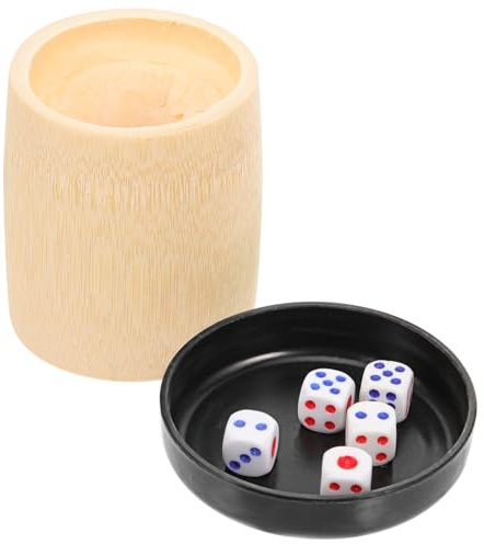 Vaguelly 2 Set Bamboo Sieve Cup Party Favors Ktv Game Tärningskoppar Tärningar Kompakta Tärningskoppar Tärningshållare Tärningsspel Rekvisita Bartillbehör Delikat Tärningskoppar Tärningar
