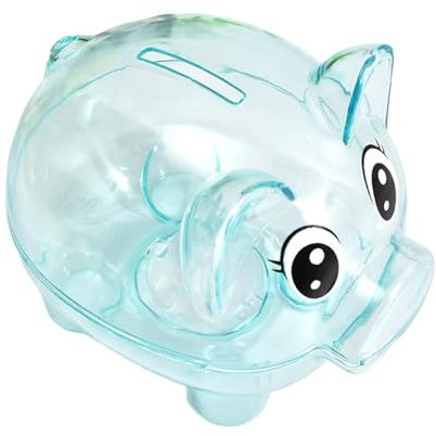 Gcljlmy Salvadanaio salvadanaio a forma di maiale riutilizzabile per adulti e bambini (blu)