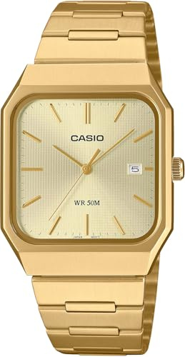 Casio Enticer Herren MTP Analog Armbanduhr, Goldfarben, Analoge Armbanduhr