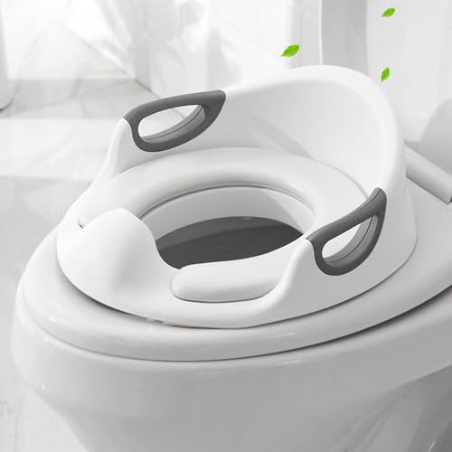 ZUSUZU Adaptador WC Niños,Reductor WC Niños para Niños y Niñas,Asiento de Inodoro para Niños con Asas y Respaldo,Antideslizante Universal,para Niños de 1 a 7 Años,para Tipo V, U u O