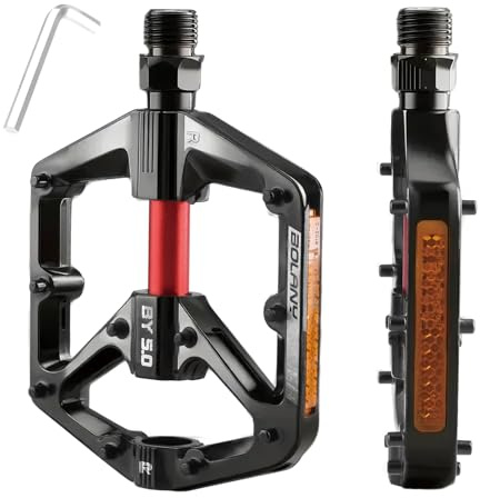 TRIWONDER Pédales VTT en Alliage d'aluminium Plates Larges Antidérapantes pour Vélo de Route Montagne MTB BMX (Noir)