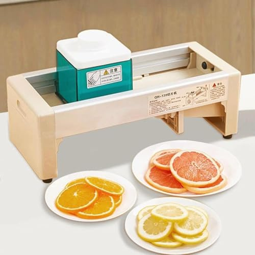 Manual Lemon and Vegetable Slicer with Adjustable Thickness, V-shaped Blade for Effortless Home Cooking