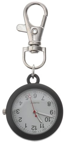Homoyoyo Clip On Pocket Watch: Nurse Glow Pointer Watch with Clip and Lapel Option Nurses Fob Hand for Women Unisex Hanging Digital Fob for Doctors(Black)