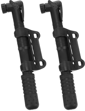 MAGICLULU Lot de 2 Mini-Pompes à Vélo Portables Noires avec Support Cadre Pompe à Air Compacte Compatible avec Valves Standard et Universelles Haute Pression pour VTT Vélo de Route et