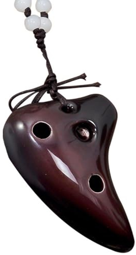 DECHOUS Strumento Musicale Facile da Imparare e Conservare a 6 Fori Collana Ocarina in Ceramica Portatile Regalo per Amanti della Musica