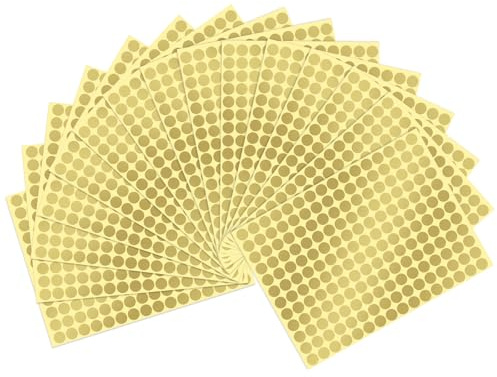 Vicloon färgade prickklistermärken, 2880 st runda prislappar, 10 mm kodningsklistermärken, 15 ark, guld