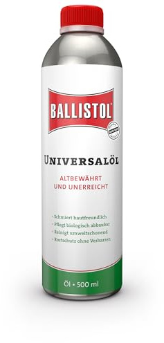 Ballistol 21150 Aceite Universal - protección contra la oxidación, Aceite lubricante, Producto de Cuidado y Agente de Limpieza - Botella de 500 ml, Transparente