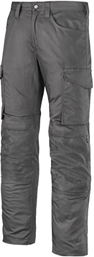 Snickers 68015858100 Size 100 Service Trousers with Knee Pockets - Steel Grey/Steel Grey