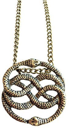 giulyscreations Halskette aus nickelfreiem Metall, inspiriert von Auryn Die Unendliche Geschichte Bastian Atreiu Falcor Fantasy Snake Schlangen Medaillon Cosplay, Metall