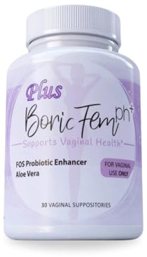 N'More Supositorios vaginales de ácido bórico más aloe vera y estimulador probiótico FOS 800 mg/, 30 unidades, todo natural fabricado en Estados Unidos