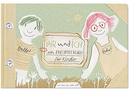 Freundebuch für Kinder & Kinderfreundschaften, Kinderfreundebuch für Schule & Kindergarten, Erinnerungsalbum Ihr und ich, A5 Quer, Buch Hardcover, Eintragbuch als Poesiealbum für Jungen & Mädchen