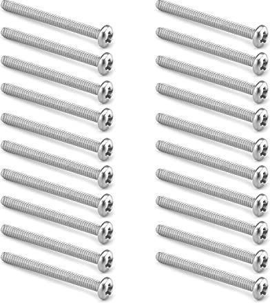 MroMax M2 x 30 mm Tornillos para máquina de trineo para cajón de armario, tirador de acero inoxidable 304, Phillips Drive, 30 unidades