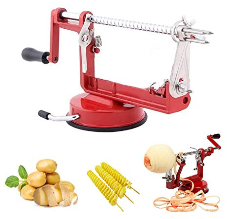 Apple Peeler, 3 in 1 Apples Peelers Corer Remover Slicer Cutter Spiral, Potato and Fruit Vegetable Multifunction Manual Peeling Machine for Kitchen Tool