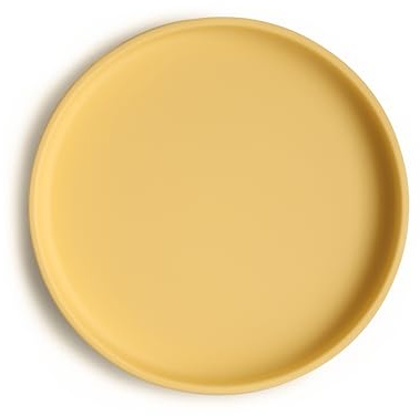 Mushie Classic Silicone Non-Slip Suction Plate for Babies & Toddlers | Food Grade Silicone | Dishwasher & Microwave Safe (Daffodil)