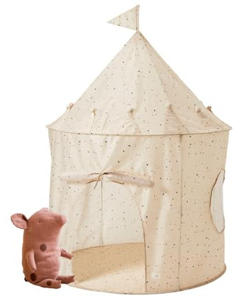 3 Sprouts Kids Play Tent - Sustainable Recycled Fabric – Fun Spacious Childs Playhouse for Indoor Games for Boys & Girls - Durable Fort Pop Up House for Toddlers & Children Age 3-10 - Terrazzo Beige