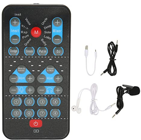 Zunate Live Soundkarte Voice Changer M10 Handheld 8 Soundeffekte Soundkarte Voice Changer für Handy Computer