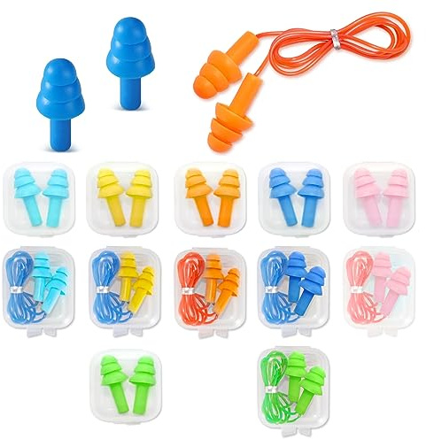 Paia Tappi Orecchie in Silicone - Tappi per Dormire e Nuoto - Riduzione del Rumore e Protezione dell'Udito