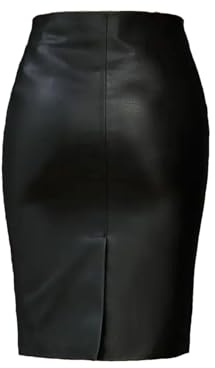 Jupe d'automne/hiver en peau de mouton Haitpant - Femme - Cuir véritable - Taille haute - Fente - Mi-longue, XL