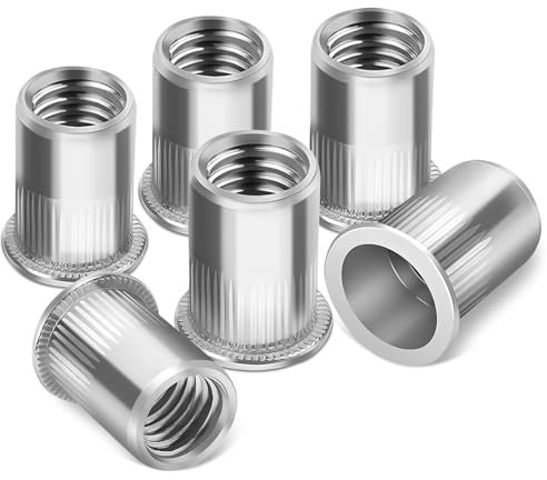 KULAMO 120 Stück Nietmuttern M8, Edelstahl Nietmuttern, Flachkopf Innengewinde Gewindenieten - Befestigung Nietmuttern set für Metallplatten, Rohren, Kunststoff usw - Mit Aufbewahrungskoffer