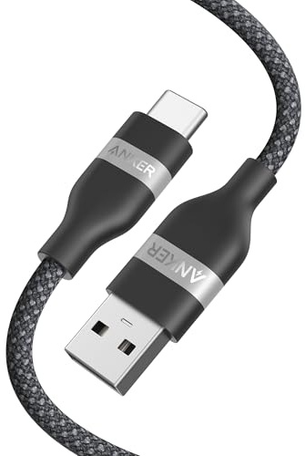 Anker Car Carplay Cable for iPhone 17 16 Pro Max Plus, Upcycled Braided USB A to USB C Car Charger Cord for Samsung Note20 and More (3FT, Black)