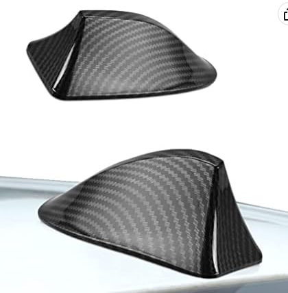 JAONLD Car Shark Fin Antenna Universal Radio Signal Amplifier Aerial Base Fin Roof Car Aerial with Adhesive Base for Truck, SUV, Van (Black)