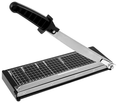 Ziyero Guillotine A4/B5/A5/B6/B7, giljotin pappersskärare A4 papper giljotin mini giljotin pappersskärare giljotin papperstrimmer med säkerhetsskydd och bladlås, svart