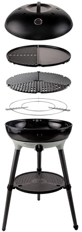 Barbacoa de gas portátil CADAC Carri Chef 50 – Convertible en parrilla de | mesa o independiente, Encendido automático y bolsa de transporte, Ideal para camping y jardín - Uso en exteriores