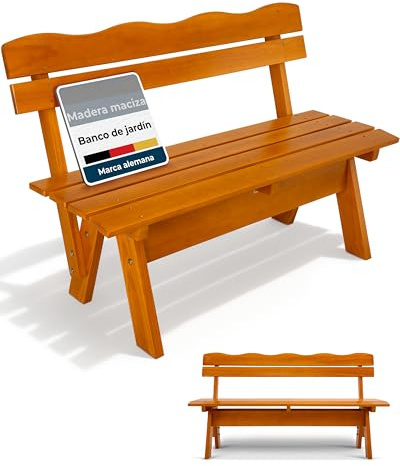 Beautissu Banc Exterieur Jardin Résistant aux Intempéries 2 Places 120 cm – Banc de Jardin Exterieur en Bois Massif Résistant à l'usure Robuste & Laqué pour Balcon Terrasse Cour Intérieure – RD