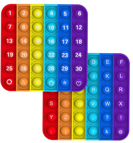 2Pack Pop Fidget Toys,ABC Learning and Educational Toys,26 Letters and Numbers 1-30,Popper Games Bulk and Party Favors Toddler Sensory Toys for Christmas Birthday Gifts,Classroom Prizes (2)