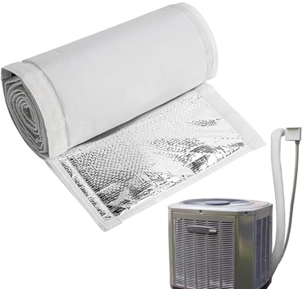 Cubierta de Aislamiento Térmico para Tuberías de Aire Acondicionado, 183 x 26 cm Envuelta para Tuberías, Manga Impermeable con Protección UV 3 Capas para Sistemas de Calefacción y Aire Acondicionado