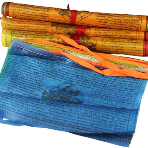 Banderas De Oración Tibetana - Banderas De Oración Budista De 10x6 Pulgadas | 20 Piezas Banner Budista, Decoración De Arte Sagrado Tibetano Señales De Paz Para Pared, En Interiores, Suerte Al Aire Lib