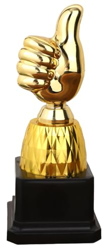 Gosknor Trophée Pouce en Or, Gravure Trophée Amusant Prix du Gagnant pour Fêtes Sport Jeu Classe Travail Football Compétition Récompense Cadeau Reconnaissance Humoristique