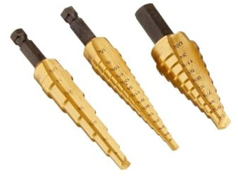 Irwin Tools IRWIN Unibit 502T Step Drill Bit Set with Nylon Pouch, Titanium Nitride Coated, 3pc (15502)