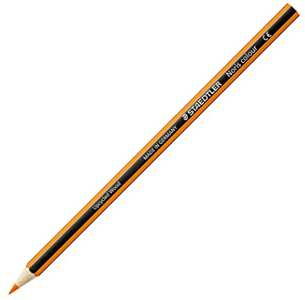 Staedtler 185-4 Noris Colour Farbstift, Stifte aus Wopex, Sechskantform, 12 Stück im Kartonetui, orange